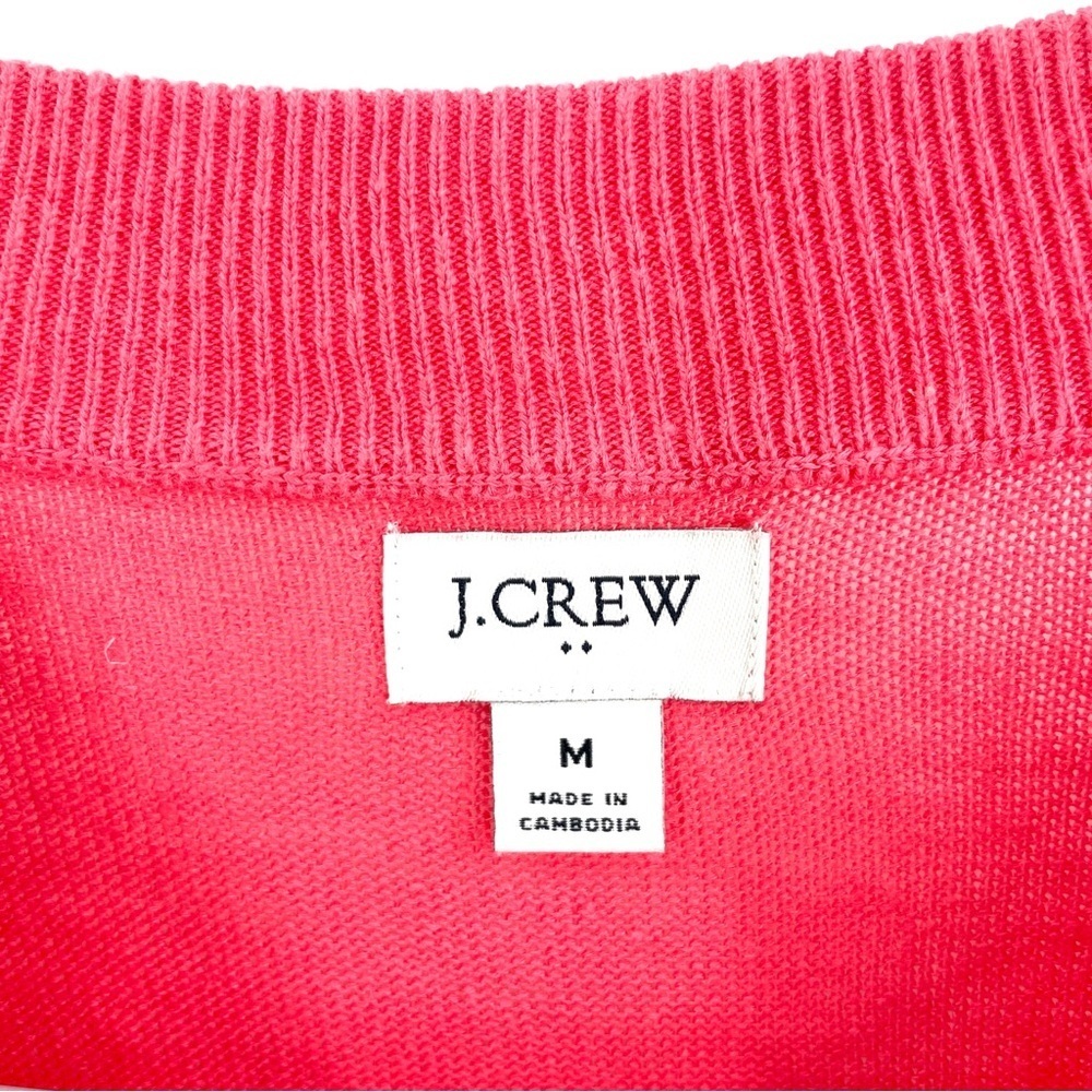 J. Crew Linen-blend curved-hem Crewneck Sweater Top - Picture 6 of 7
